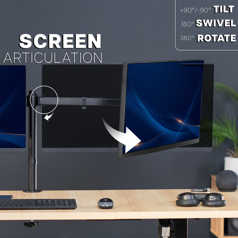 Telescoping Dual Monitor Desk Mount