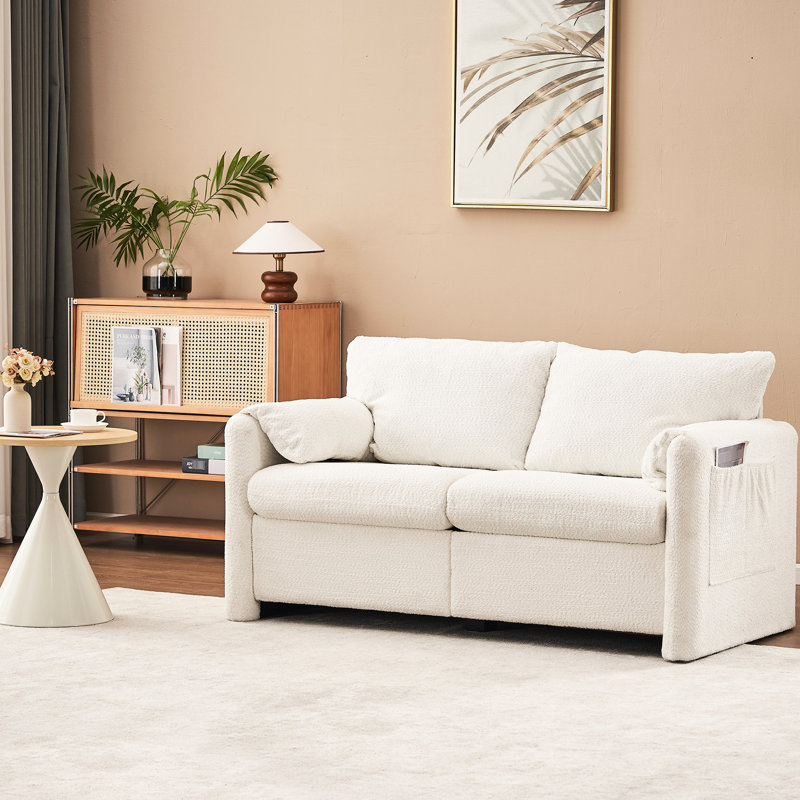 2 en blanc avec revêtement en chenille et mousse haute stable pour un confort familial