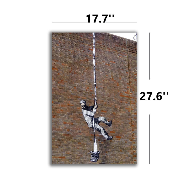 Art mural sur toile, "Climbing figure Urban Graffiti"