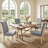 Amby Linen Tufted Upholstered Parsons Dining Chairs with Wood Legs-1120527187