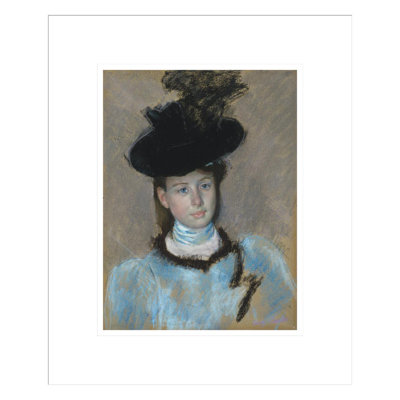 «The Black Hat» par Mary Cassatt - impression par estampe numérique encadrée