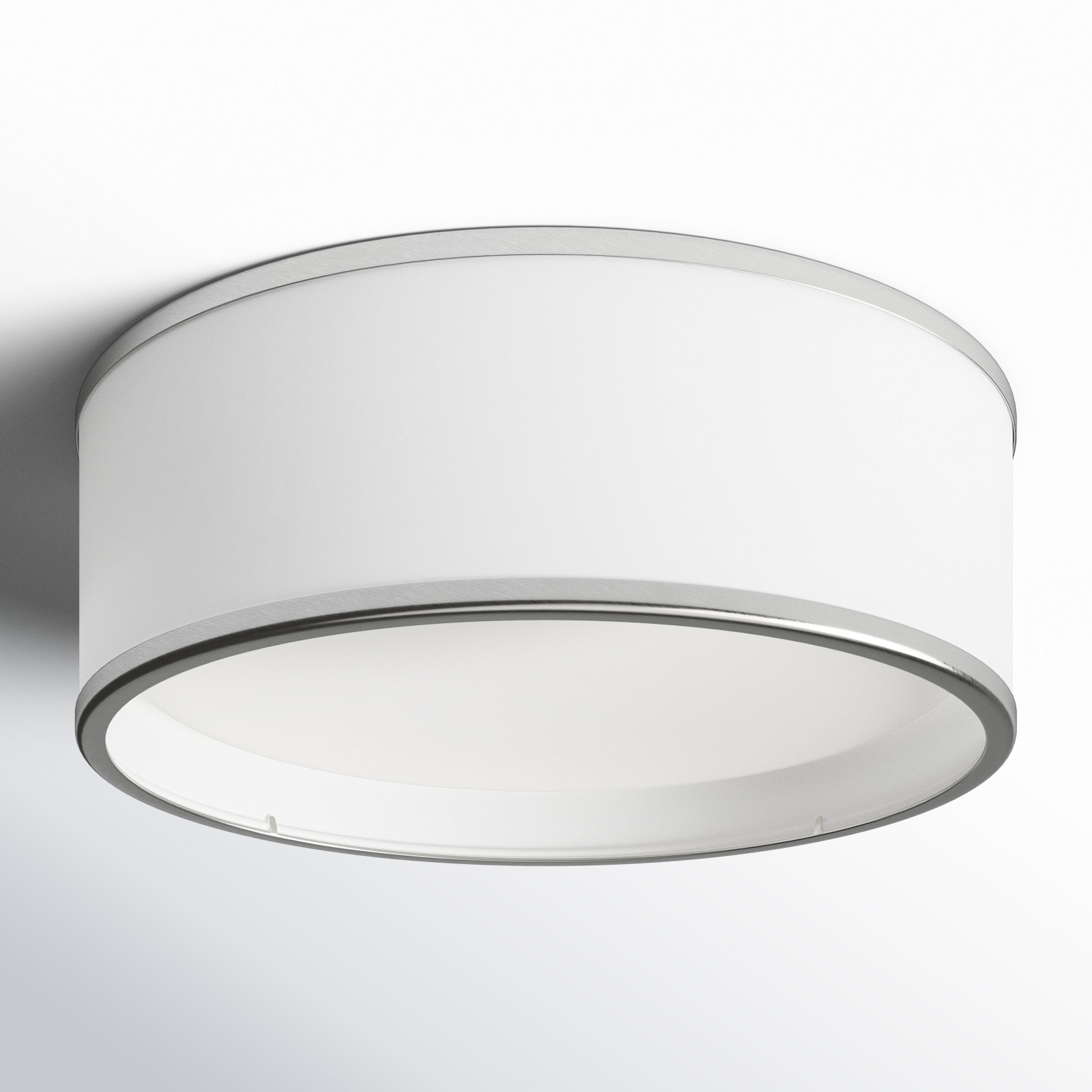 Jessalyn Single Light LED Flush Mount, 5.5" H x 16" W x 16" D, Satin Nickel/White