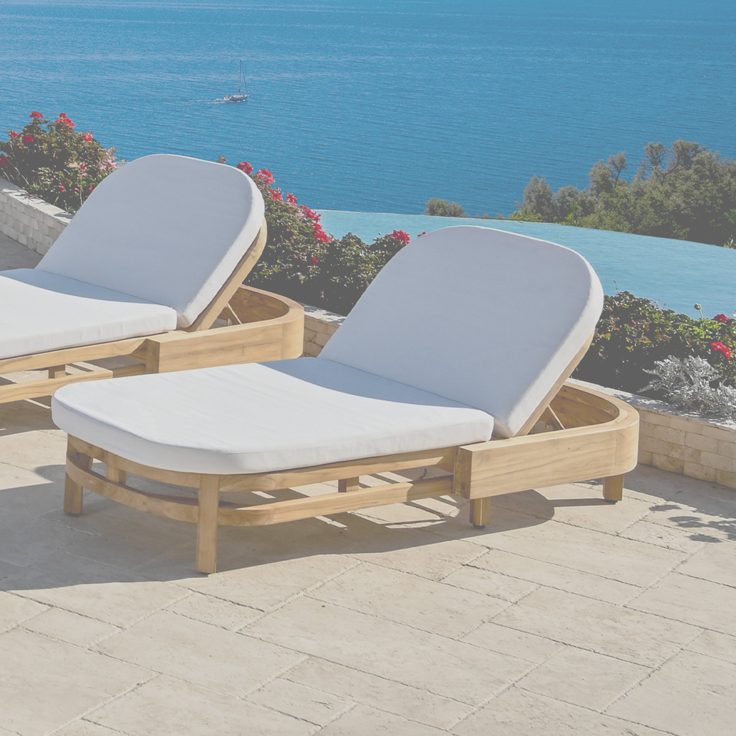 Everlee 77" Sunbrella® Patio Chaise Lounge, White