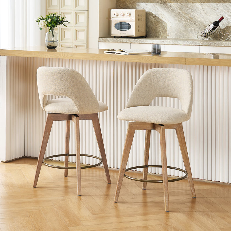 Tabouret de comptoir pivotant 26,8 po Lovetro, Beige
