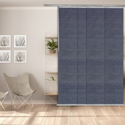 Semi-Sheer Spruce 4-Panel Single Rail Panel Track Extendable 48"-88"W x 94"H, Panel width 23.5"