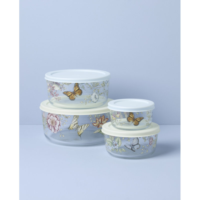 Ensemble de 4 contenants en verre Lenox Butterfly Meadow