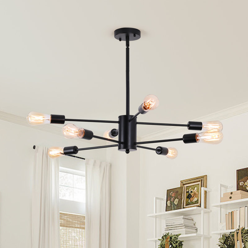 Tryphon 8 - Light Dimmable Sphere Chandelier, Matte Black