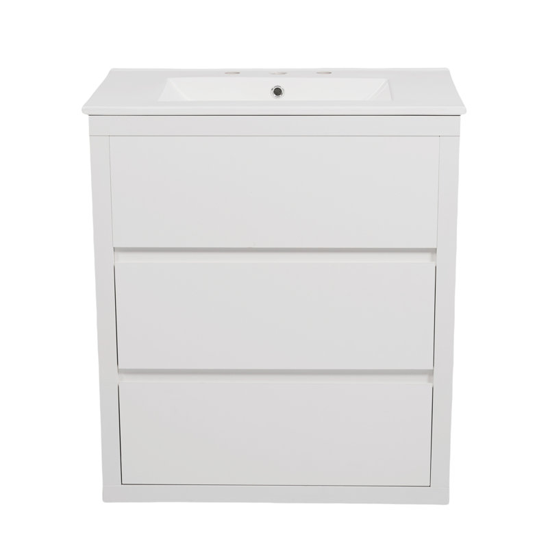 Ensemble de meuble-lavabo double 60 po, Blanc