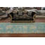 Tapis de couloir à motif floral clair teinté bleu clair 5 x 19 Ziegler
