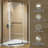 Corner Shower Enclosure Frameless Neo-Angle Shower Enclosure, 1/4" (6Mm) Clear SGCC Tempered Glass, Pivot Shower Door,Shower Base Not Included-120558905