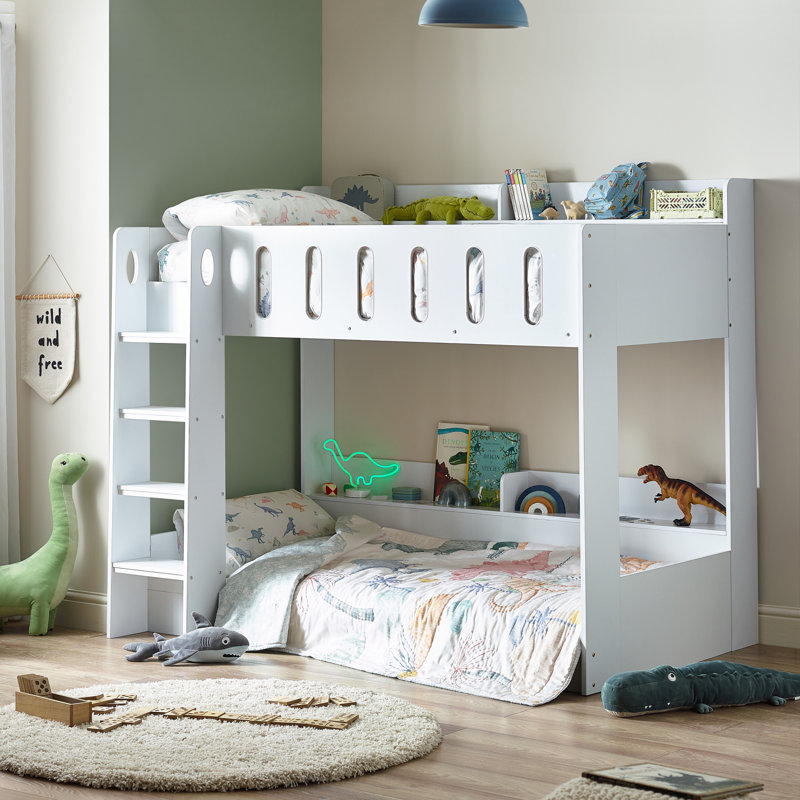 Wifrith Single (3') Bunk Bed Bed Frame with Storage Included with Built-in Ladder Included