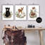 "Floral Woodland Animals", impression sur bois 3 pièces-93786791-93786790