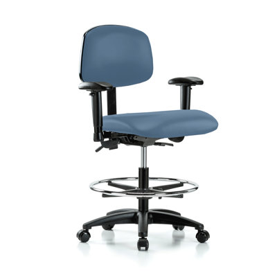 PERCH Multi-Task Office Chair with Adjustable Armrests and Foot Ring | High Bench Height 24-33.5"