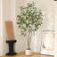 Faux ficus Agostino avec pot de fleurs rond blanc-1639527801