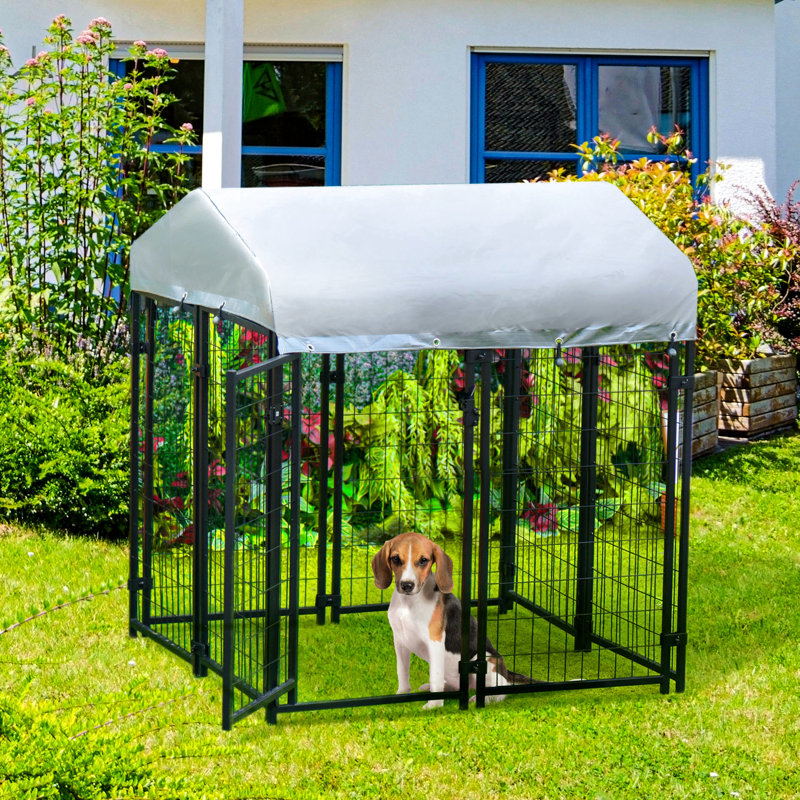Parc d'extérieur pour chien avec caractéristiques de protection pour petits et moyens animaux de compagnie