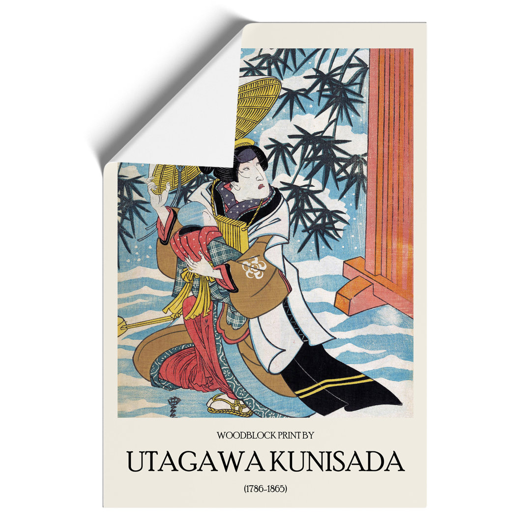 Caught in the Snow Print by Utagawa Kunisada - Frameless Print