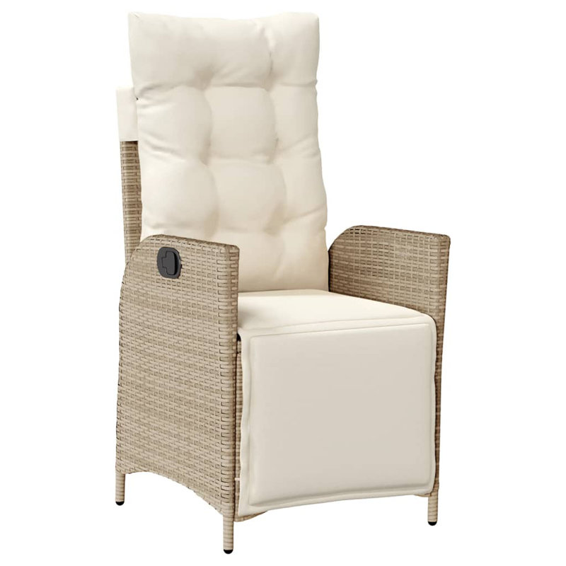  Garden Dining Set Grey, Beige/White, 4-seater (without footrest), 29.1" H x 31.5" L x 31.5" W