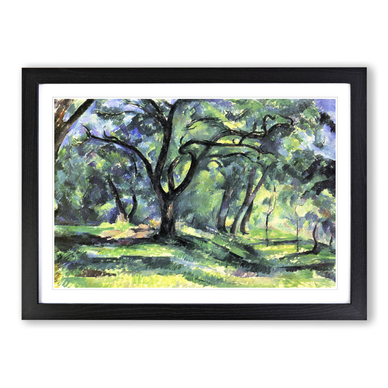 In the Woods by Paul Cezanne - Picture Frame Painting, 36cm H x 48cm W x 2cm D, Black