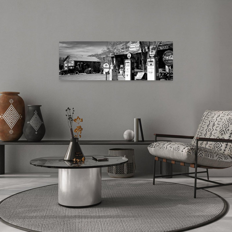 Store With A Gas Station On The Roadside Route 66 Hackenberry Arizona USA by Dan Merkel - Wrapped Canvas Panoramic Print