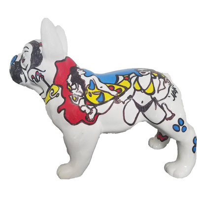 Statue en résine bulldog français debout
