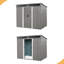 Coffret de rangement extérieur en métal de 2,4 m x 1,8 m avec portes coulissantes verrouillables et plaque transparente