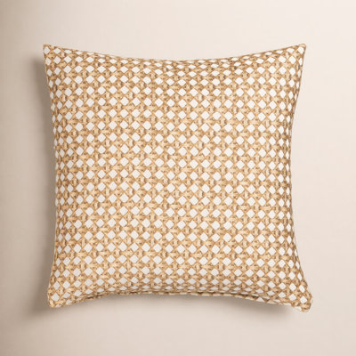 The Basket House Wicker Weave Cocoa 20" Throw Pillow