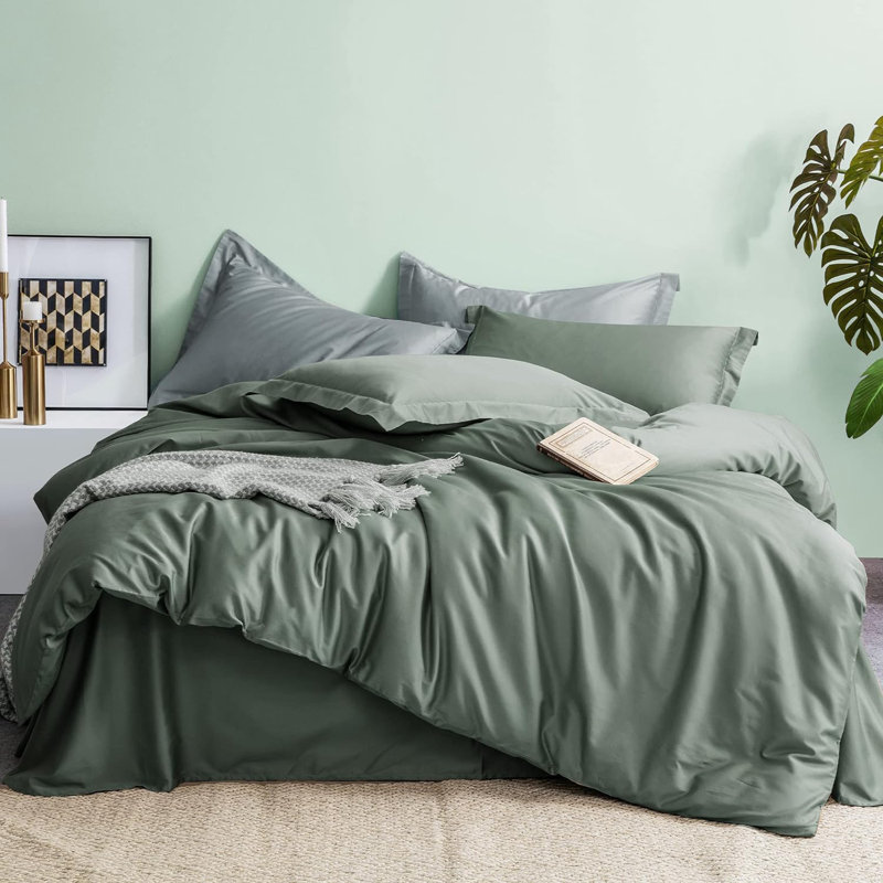 100% Egyptian-Quality Cotton Ultra Soft Duvet Cover Set, Queen Duvet + 2 Standard Shams