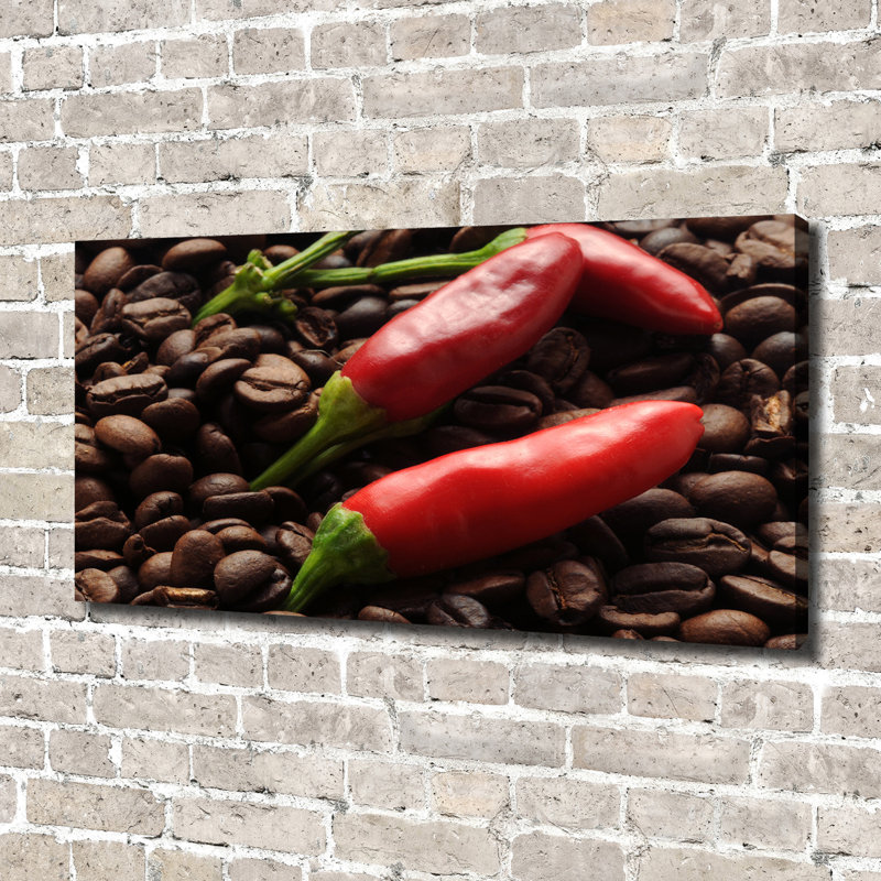 Chillies And Coffee - Wrapped Canvas Print
