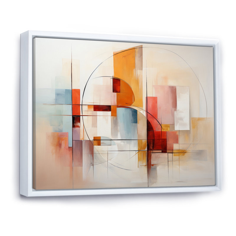 Jamas, paysage abstrait entrelacé, H 34 po x l 44 po x P 1,5 po, Cadre flottant blanc