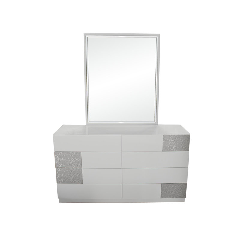 Lyset 55" 8 Drawer Dresser with Mirror Set 