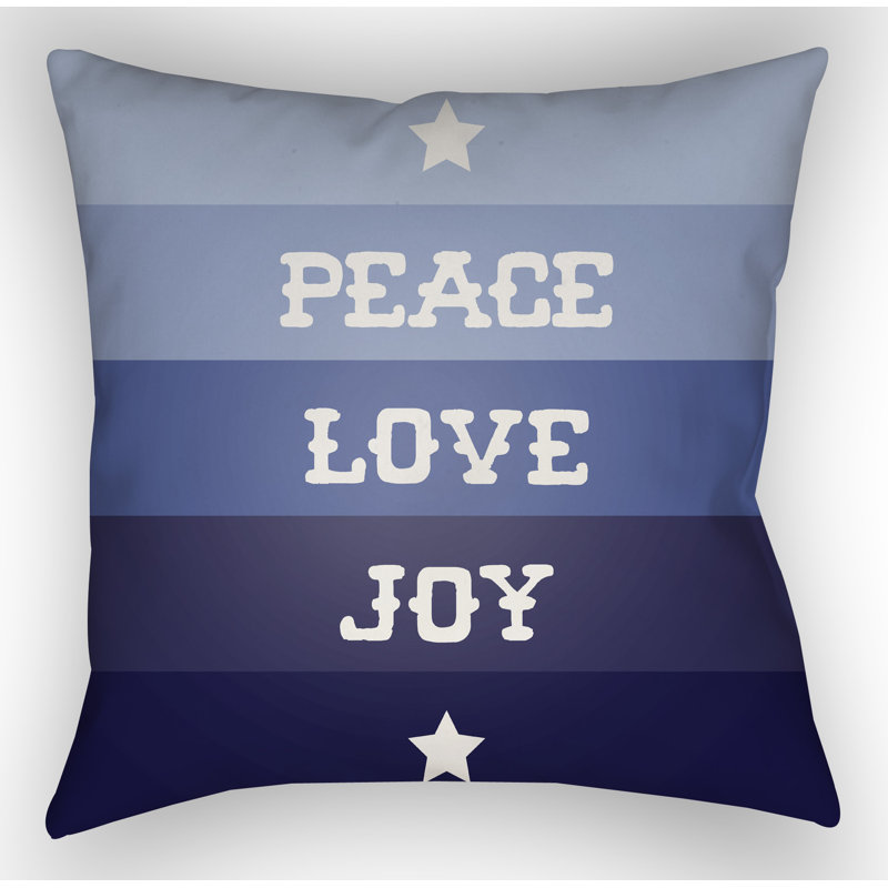 Stripe Indoor/Outdoor Throw Pillow, 20" H x 20" W x 4" D, Blue / White