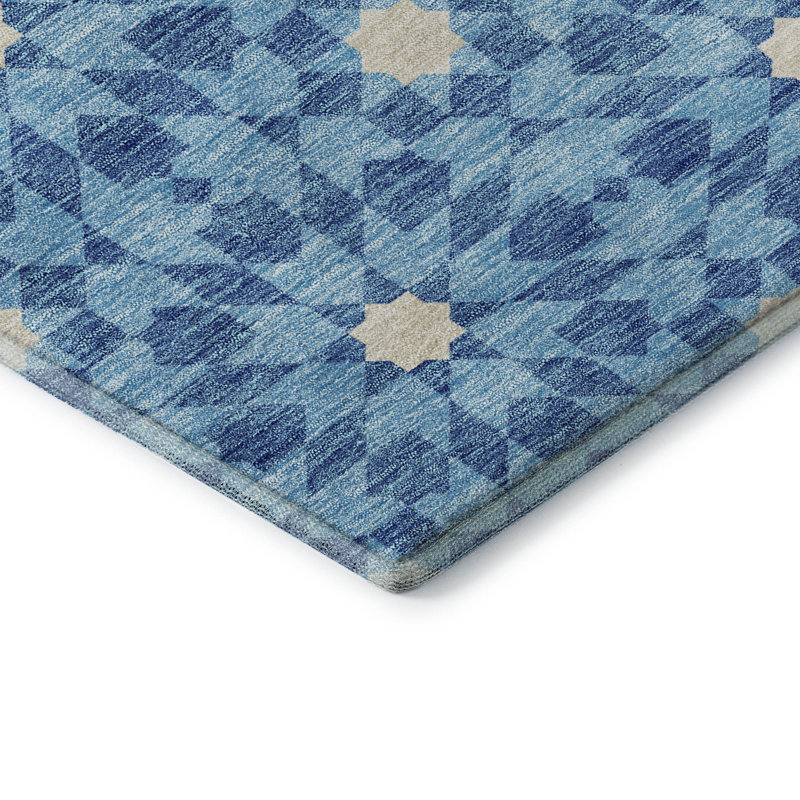 Premium Machine Washable Tweedy Denim Rug, Rectangle 3' x 5'