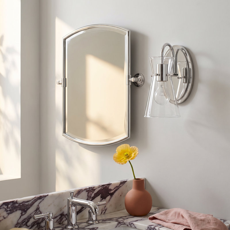 Ambrette Maia Dimmable Bath Sconce, Polished Chrome