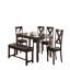 Mobilier de salle à manger décontracté moderne 6 pièces ensemble table à manger 4 chaises d'appoint et un banc en bois d'hévéa et placages de bouleau-192294837