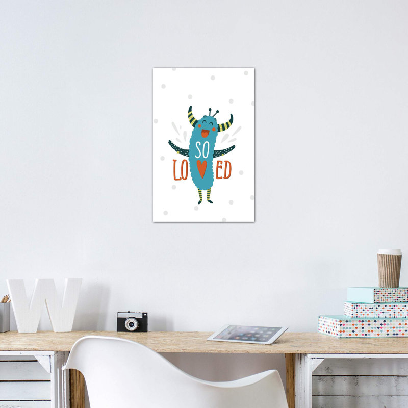 Petits monstres si aimés - impression d'art graphique, Toile tendue, H 26 po x l 18 po x 1,5 po, Pas de tapis