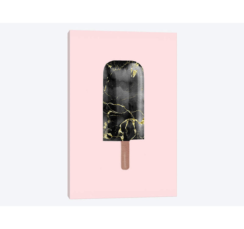 «Black Marble Popsicle», impression sur toile tendue, H 12 po x l 8 po x P 0,75 po, Pas de tapis, Toile tendue