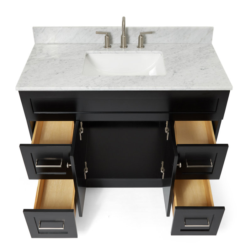 Ensemble de meuble-lavabo simple 43 po Partham, Noir