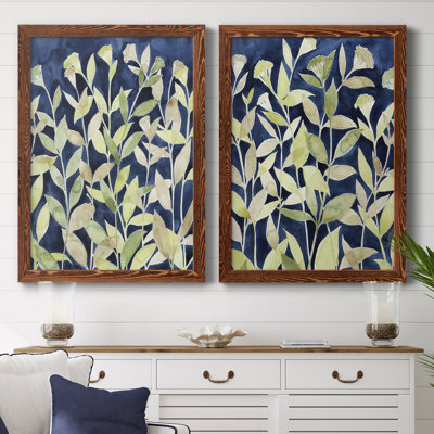 Indigo Blooming Night I, toile encadrée de qualité supérieure - prête à être accrochée