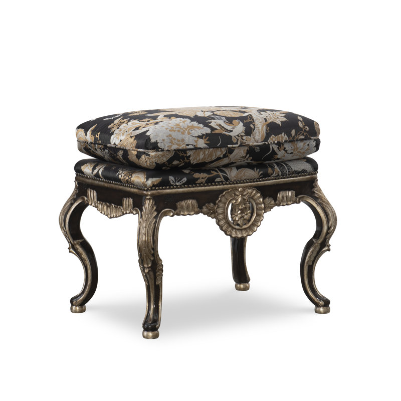 Orleans Old World Brown and Versailles Trim Solid Wood Accent Stool