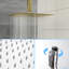 Système de douche carré de 16 pouces doré - double tête avec fonction d'installation facile au plafond et fonction de nettoyage-121245240