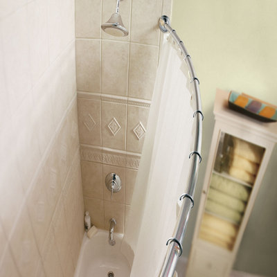 58.44" Curved Fixed Shower Curtain Rod
