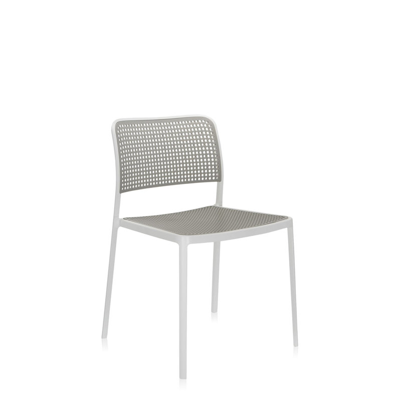 Audrey 18.11'' H Stacking Side Chair, White, White Painted Steel
