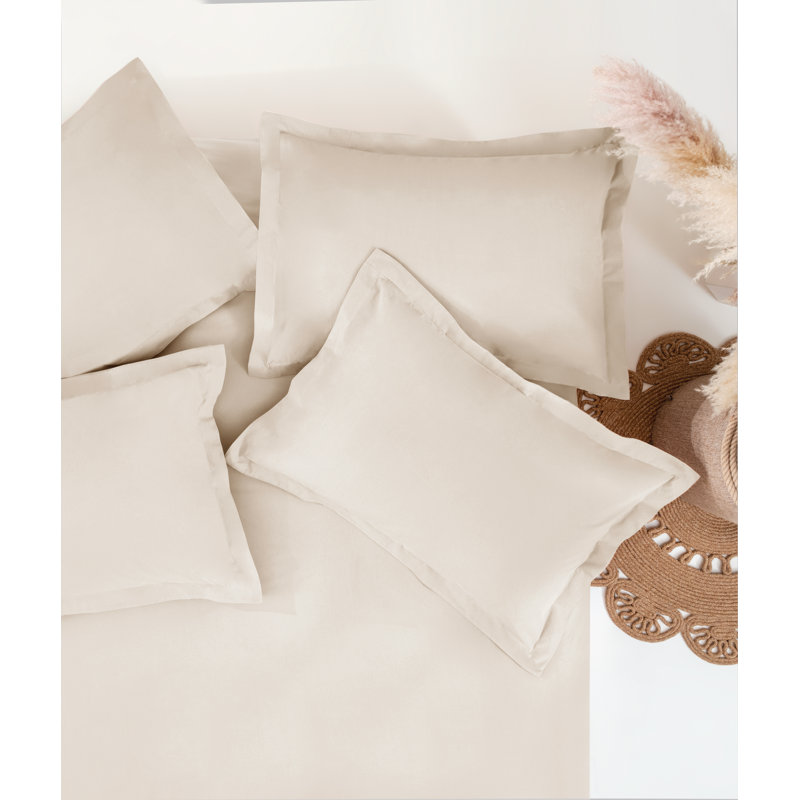 Penny Cotton Duvet Cover, Beige, Queen Duvet Cover