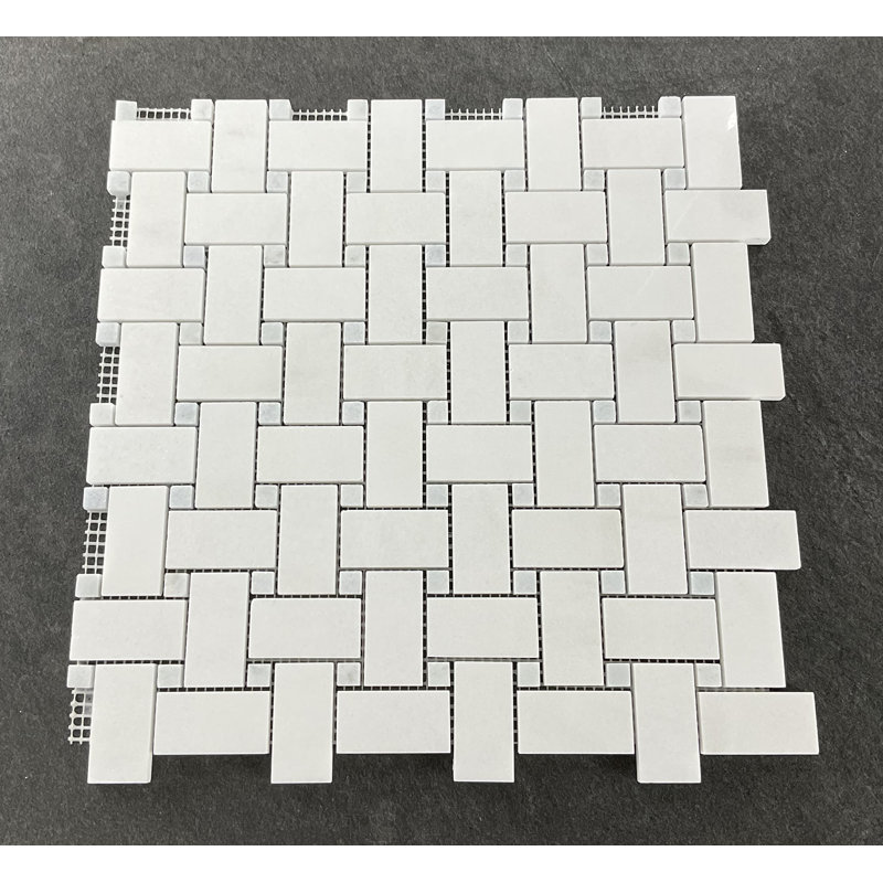 Marble Basketweave Moasic Floor Use Wall Tile