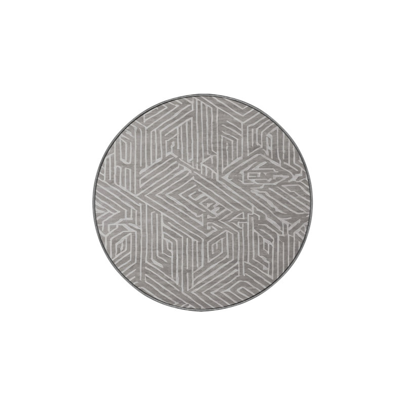 Machine Washable Gray Area Rug, Round 8'