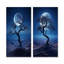 Arbre de lune bleu dans le désert I - ensemble de salon art mural lune du désert-102578054-102578051
