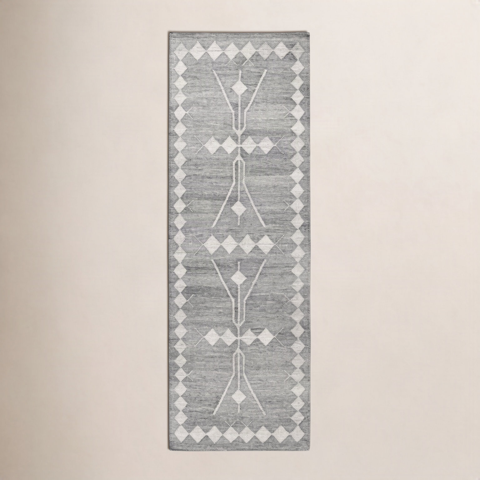Gray Hand-Woven Outdoor Rug, Runner 2.6' x 8'