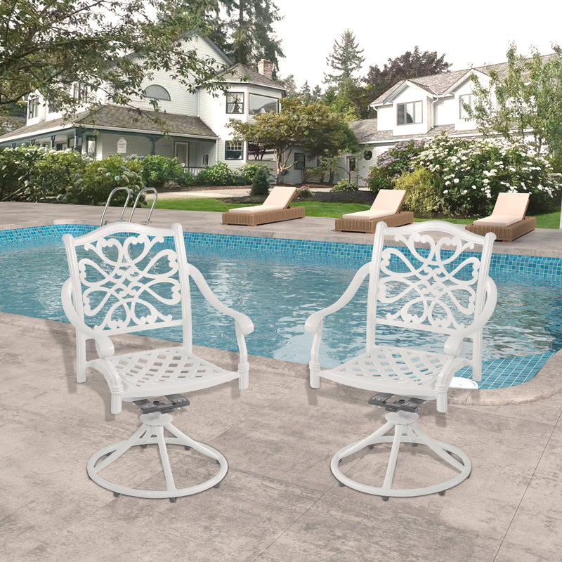 Ensemble de 2 chaises de patio pour le jardin, Blanc