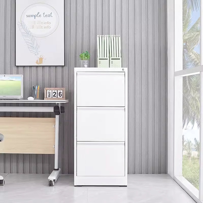 Vertical 3 Drawer File Cabinet, Metal Construction, Lock And Tilting, White, Fits A4/legal/letter Size Folders Storage Cabinet With Lock, Drawers, Office/home Use, Holds Files