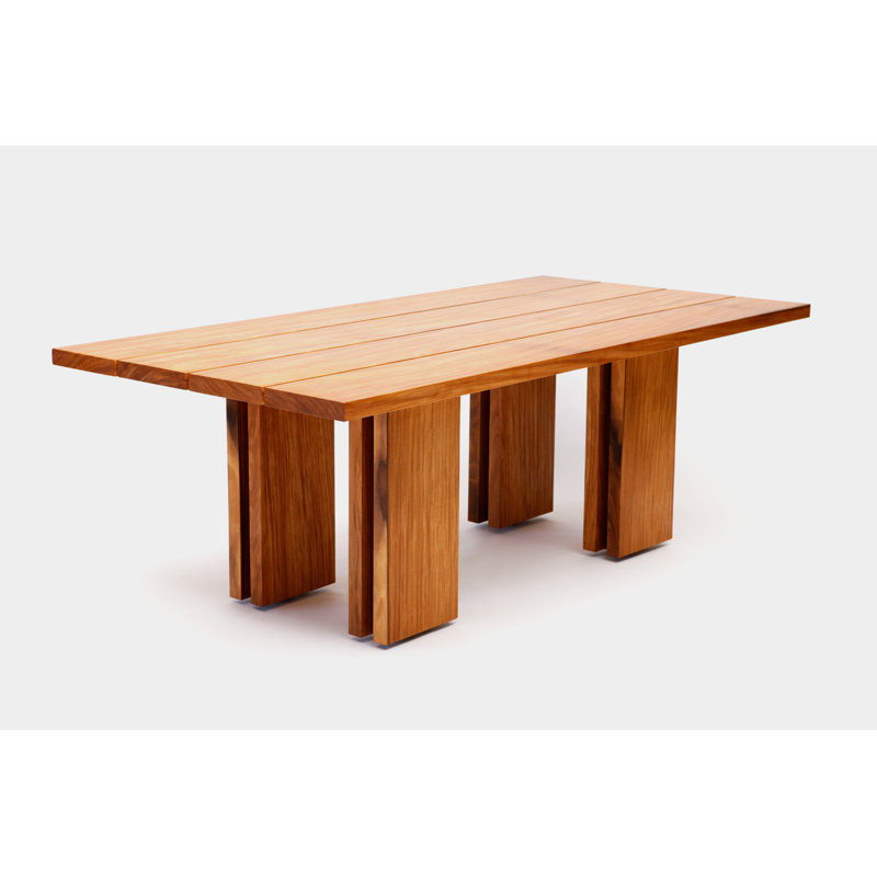 Elegant Afromosia Solid Wood Rectangular Dining Table, Seats 8